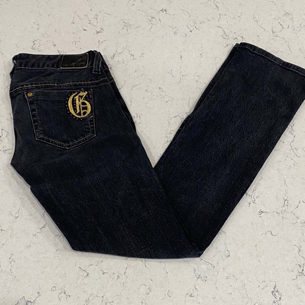 Guess Dark Denim Jeans with Gold Pocket Detail - Picture 3 of 10